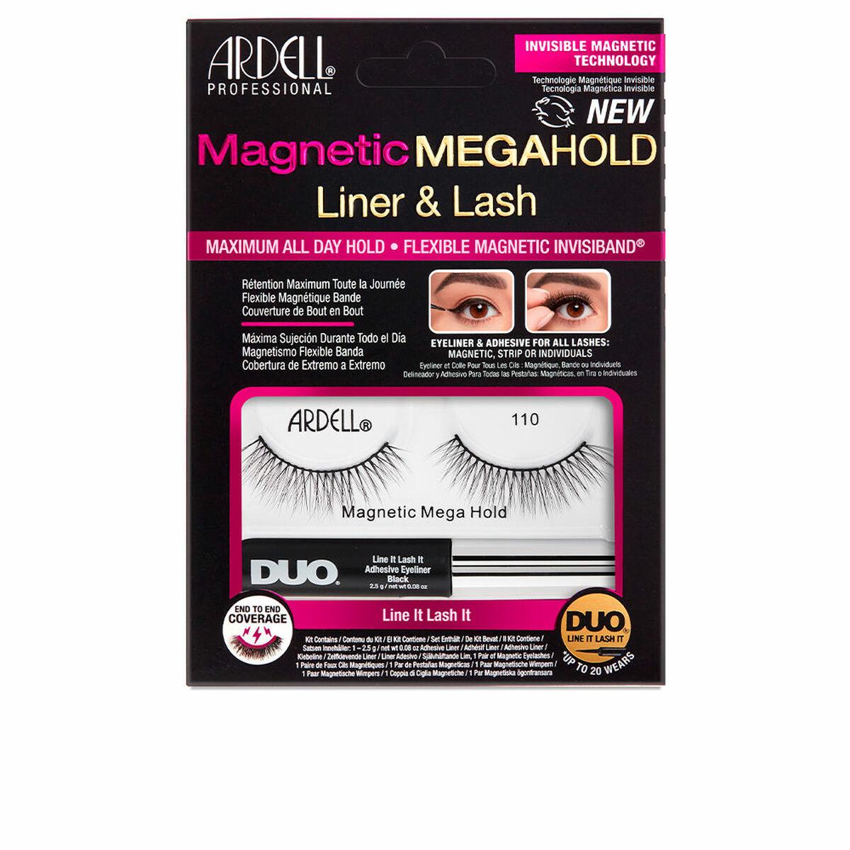 Sæt Med Falske øjenvipper Ardell Magnetic Megahold Liner & Lash N 110 - Ardell Lash  - 0074764368256