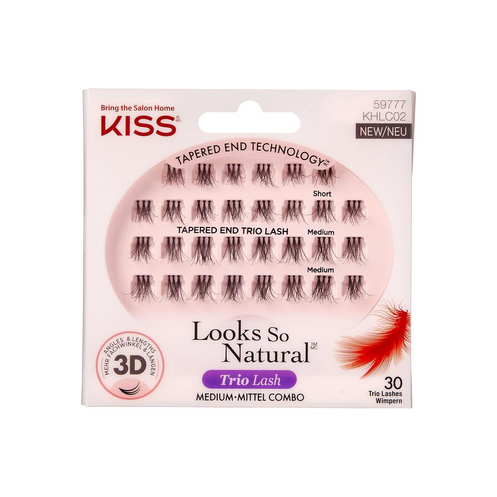 Kiss Look Natural Trio Lash Medium Khlc02 Stk - Kiss Lash  - 0731509597776