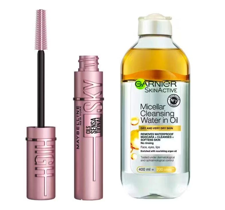 Sort Luxplus Maybelline Lash Sensational Sky High Mascara Very Black & Garnier Micellar Oil For Dry Skin 400 - Luxplus Lash  - 0000030166967